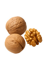 Walnuts isolated on transparent background
