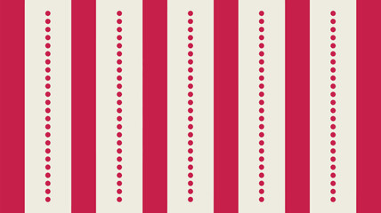 Red and white striped background with dot patterns in the white stripes vertically aligned evenly spaced