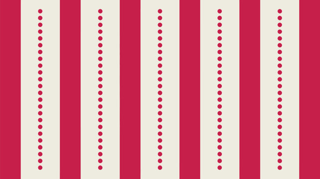 Red and white striped background with dot patterns in the white stripes vertically aligned evenly spaced