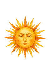 Watercolor Sun Illustration A Radiant Summer Design High quality Realistic image.