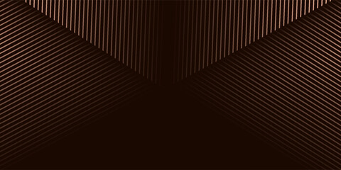 3D brown lines techno abstract background overlap layer on dark space with hexagons effect decoration. Modern graphic design element stripes style concept for web banner, flyer, card or brochure cover