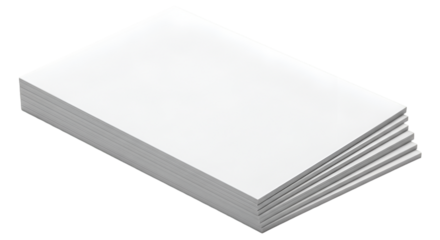 Thick stack of white paper sheets graphic design