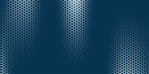 Triangles Halftone Pattern Modern Geometric Abstract Vector Zig Zag Seamless Blue Border Isolated On White Background. Half Tone Art Graphical Minimalist Light Blue Wallpaper. Chevron Form Abstraction