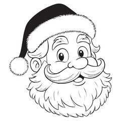 Santa claus line art for christmas coloring
