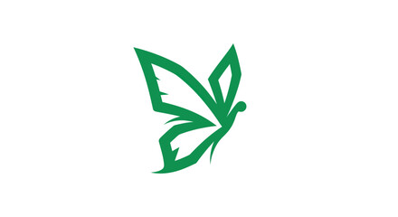 Green butterfly silhouette graphic isolated on white background vector