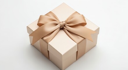Obraz premium Elegant gift box with ribbon bow for special occasions birthday wedding present
