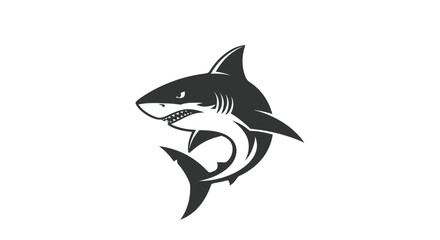 Shark silhouette graphic vector illustration isolated on white background