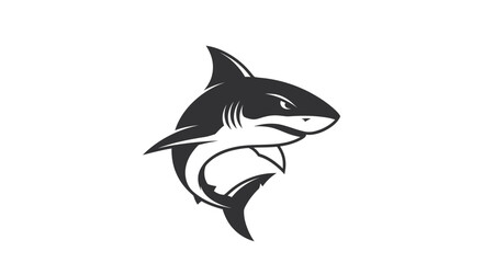 Shark silhouette graphic vector illustration isolated on white background