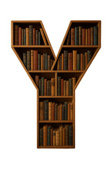 Wooden Letter Y Bookcase A Literary Masterpiece High quality Realistic image.