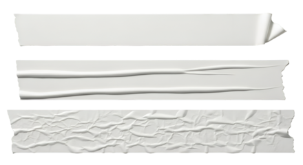 Three Strips of White Adhesive Tape on Black Background