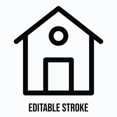 Home House Navigation Symbol Isolated Lineal Vector Icon, Editable Stroke.