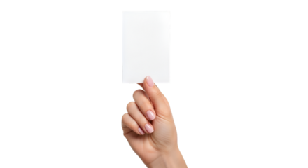 Hand Holding Blank White Card graphic design