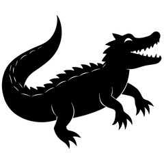 Fototapeta premium Crocodile sillhoutte