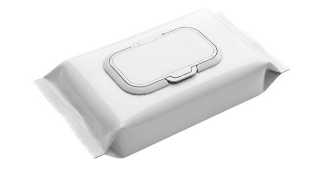 White Wet Wipes Packaging with Flip Top Lid container