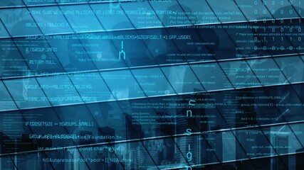 A visually striking image depicting a futuristic cityscape with skyscrapers and digital code overlay, showcasing the intersection of technology and urban life. Xenic - Powered by Adobe