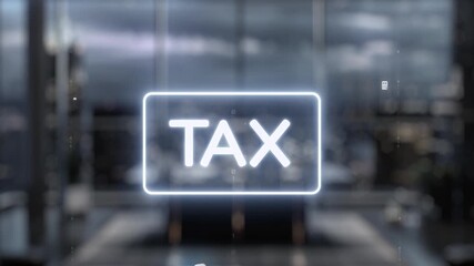 A robotic hand reaches out to interact with illuminated tax icons, symbolizing the integration of technology in finance and modern business environments. Auvana - Powered by Adobe