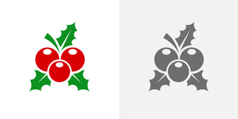 Christmas holly berry icon design graphic illustration.