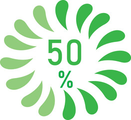50 Percent Green Loading Circular Design suitable for UI and UX Designs