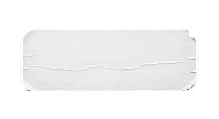 Wrinkled White Paper Sticker with Rounded Corners label