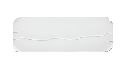 Wrinkled White Paper Sticker with Rounded Corners label