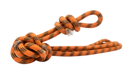 Orange rope knot toy for dogs, a fun and durable pet toy