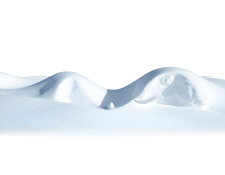 Wavy snowdrifts in sunlight, casting soft shadows