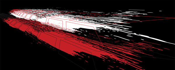 Tire tread marks, wheel textures, tire marks - car racing, motocross, drift, rally, off-road and others. Vector black isolated texture in grunge style with splashes.eps10