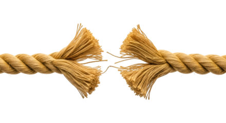 Torn Rope with Frayed Ends breaking fibers