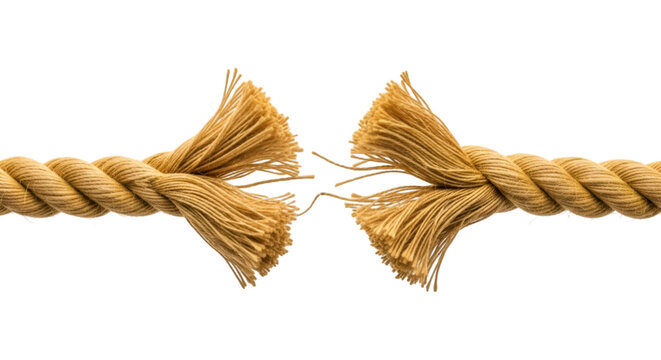 Torn Rope with Frayed Ends breaking fibers