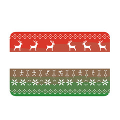 Illustration of festive coffee shop promotional banners with Christmas patterns on white background copy space