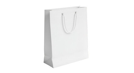 White Paper Gift Bag with Rope Handles Isolated paper bag