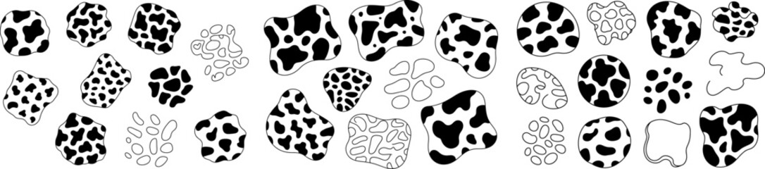 Abstract spots pattern in black and white for trendy backgrounds
