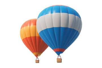Obraz premium Vibrant hot air balloons ascend into the sky, offering an exhilarating sense of adventure and freedom for travel promotions.