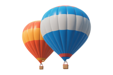 Vibrant hot air balloons ascend into the sky, offering an exhilarating sense of adventure and freedom for travel promotions.