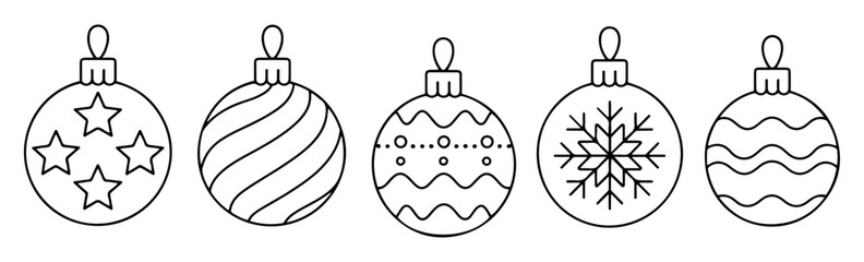 christmas ball icon set vector