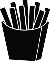 French fries silhouette vector, french fries icon, french fries vector silhouette.