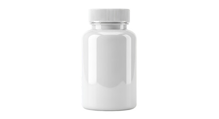 Fototapeta premium White Plastic Pill Bottle with White Screw Cap container