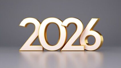 Minimal White and Gold 2026 Typography