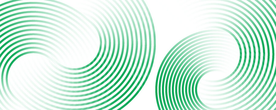Green white abstract background overlap layer on bright space with circles effect decoration. Modern banner with lines style. Graphic design element stripes concept for flyer, card, or brochure cover