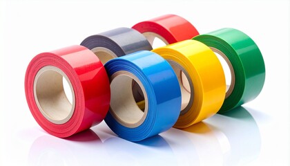 Colorful Adhesive Tape Rolls Symbolizing Creative Organization and Editorial Styling for Crafts and Design