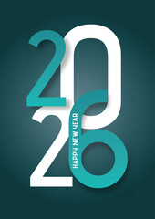 Happy New Year background with minimal modern text design 2026