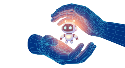 Artificial Intelligence Care Robot Security Future Technology Digital Hands AI Automation Futuristic Innovation Science