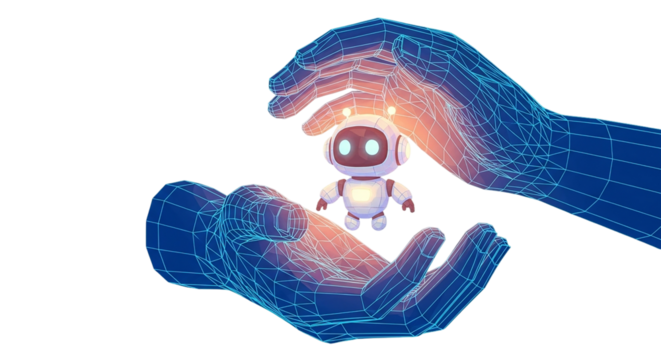 Artificial Intelligence Care Robot Security Future Technology Digital Hands AI Automation Futuristic Innovation Science