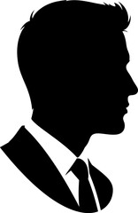 Clean corporate silhouette of a business professional wearing a tie