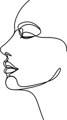 Minimalist abstract continuous line face silhouette