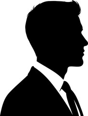Professional business portrait silhouette with collar and tie