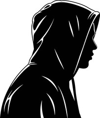 Minimal street style hoodie person silhouette