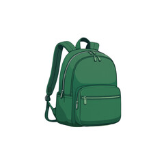 Stylish green backpack with multiple zippered pockets, perfect for school, travel, and daily adventures.