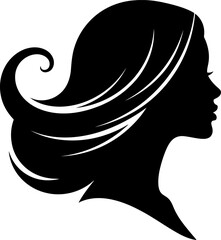 Elegant female silhouette profile minimalist design