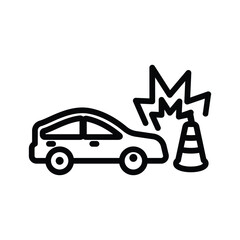 Traffic Cone Crash Icon